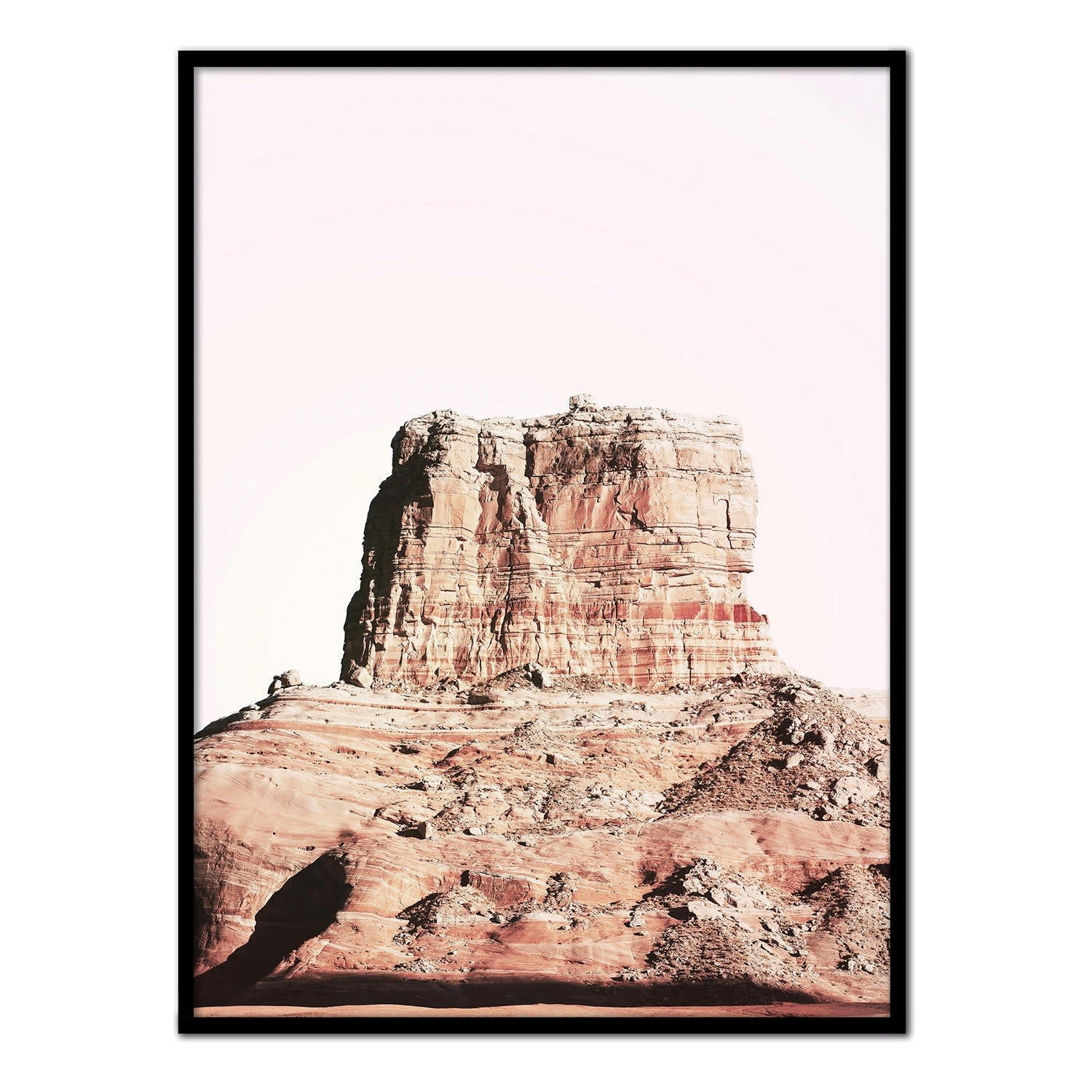DESIERTO - Affiche avec cadre noir - Formations rocheuses - 30x40