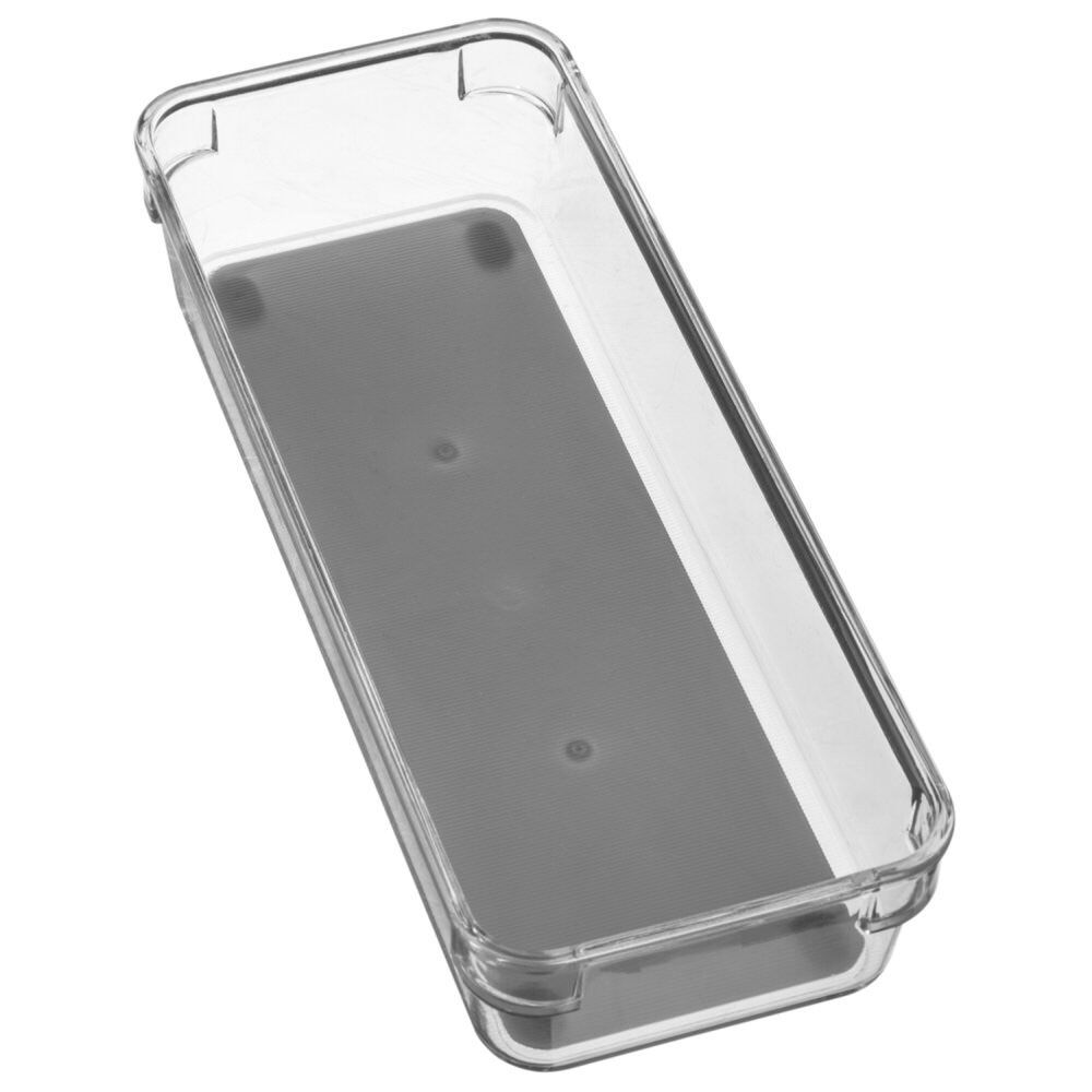 Caixa de arrumação com fundo cinza 9x23cm