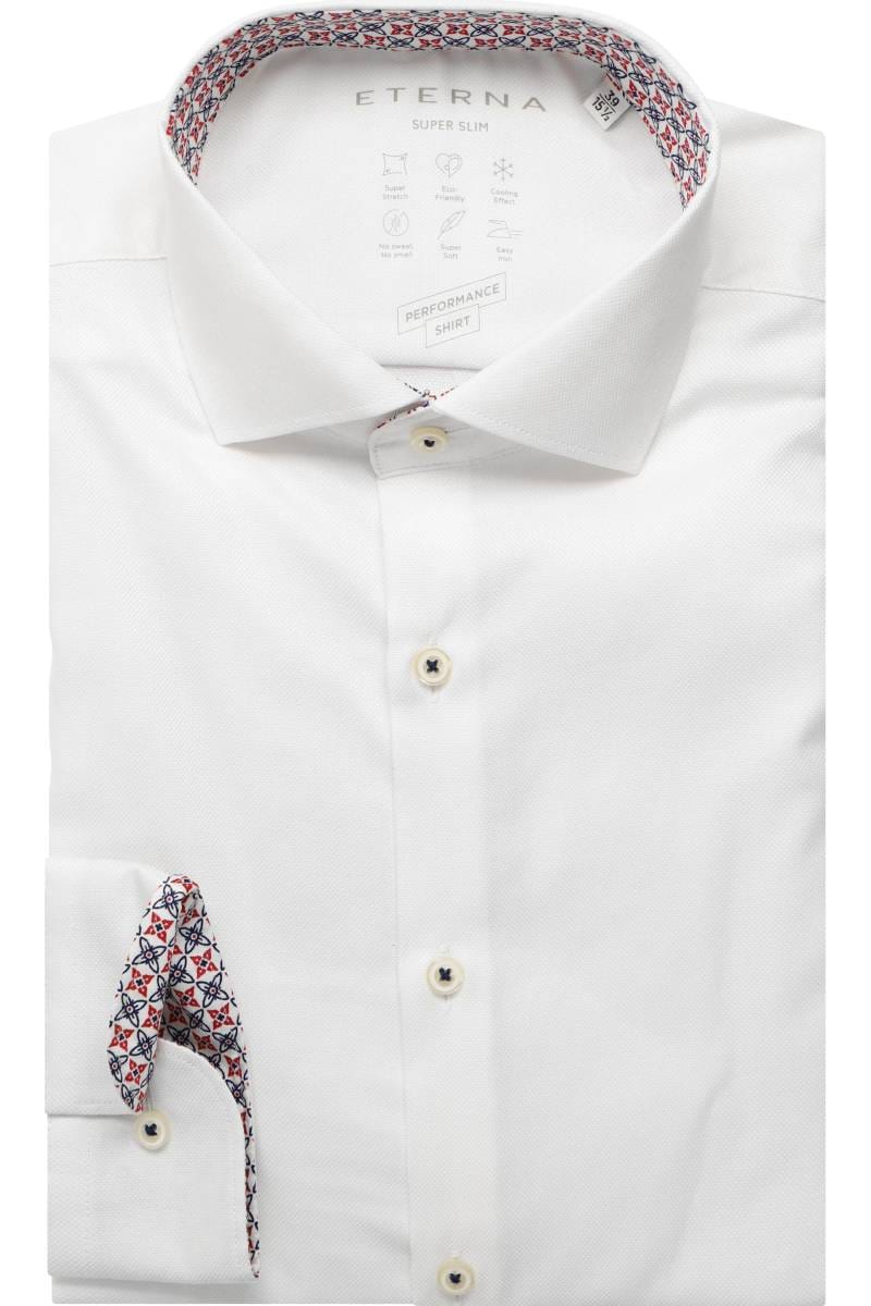 ETERNA Performance Super Slim Tencel Hemd weiss, Strukturiert