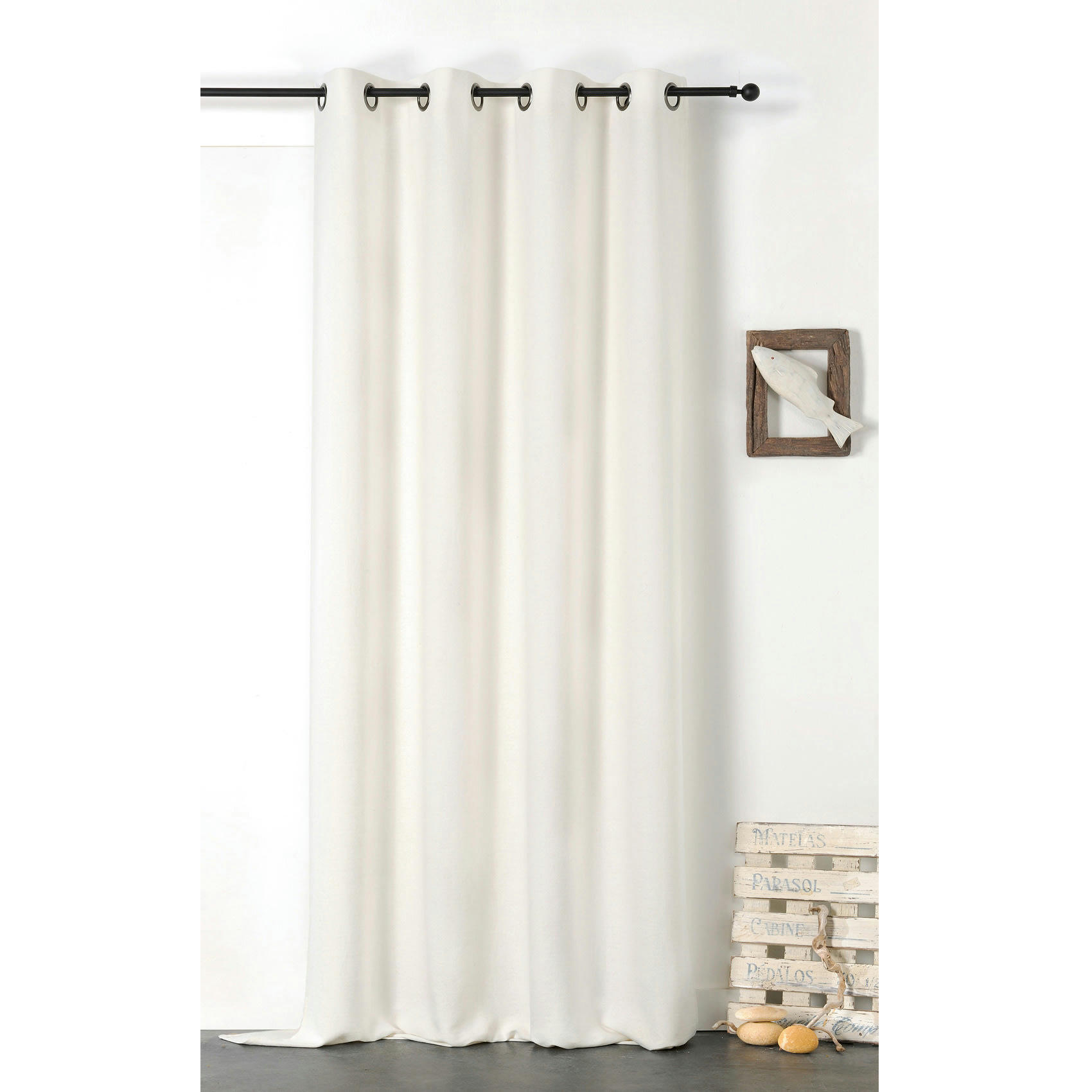 - Rideau en 100% lin libeccio ecru 135x255 cm