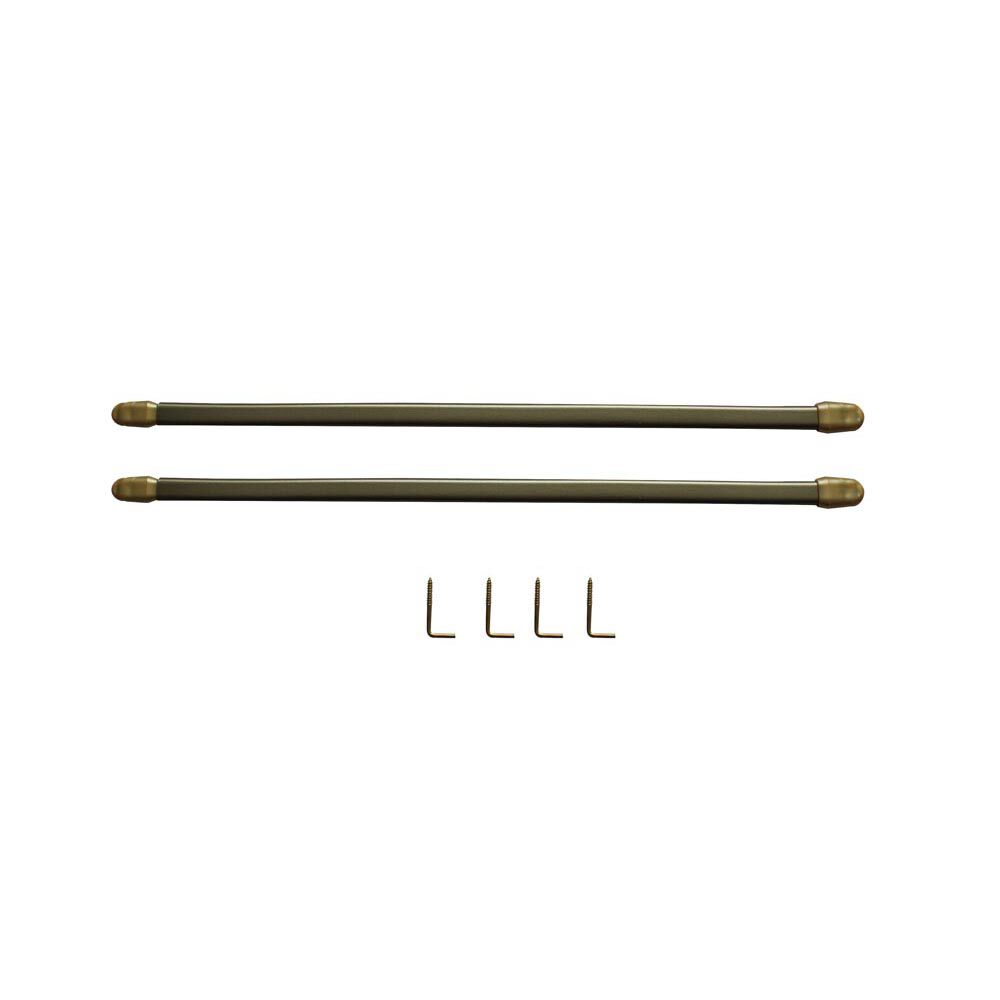 Tringle de vitrage Extensible 30-50 cm métal doré x2