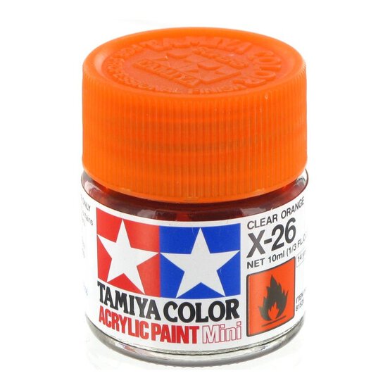 Tamiya Colour Acrylic Paint X-26 Clear Orange 10ml