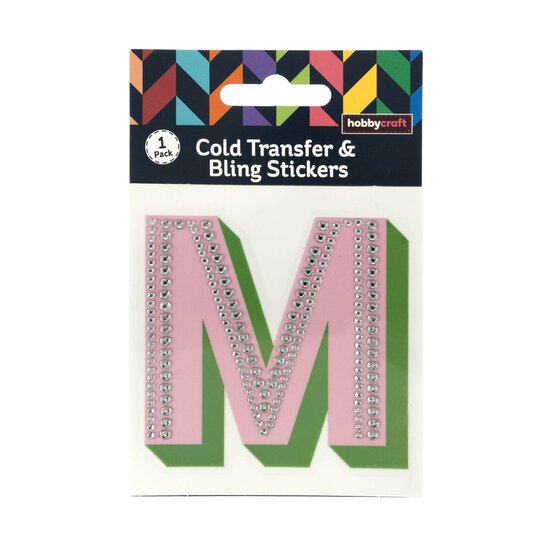 Cold Transfer and Bling Letter M Sticker Set
