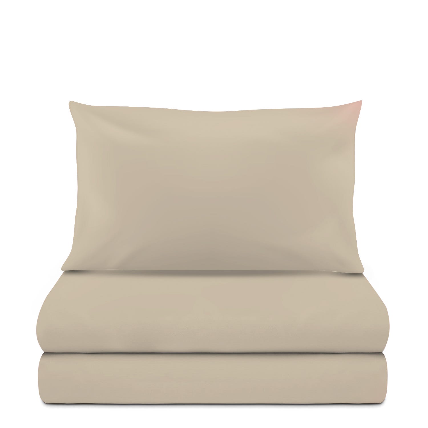 Completo letto singolo cotone sabbia tinta unita