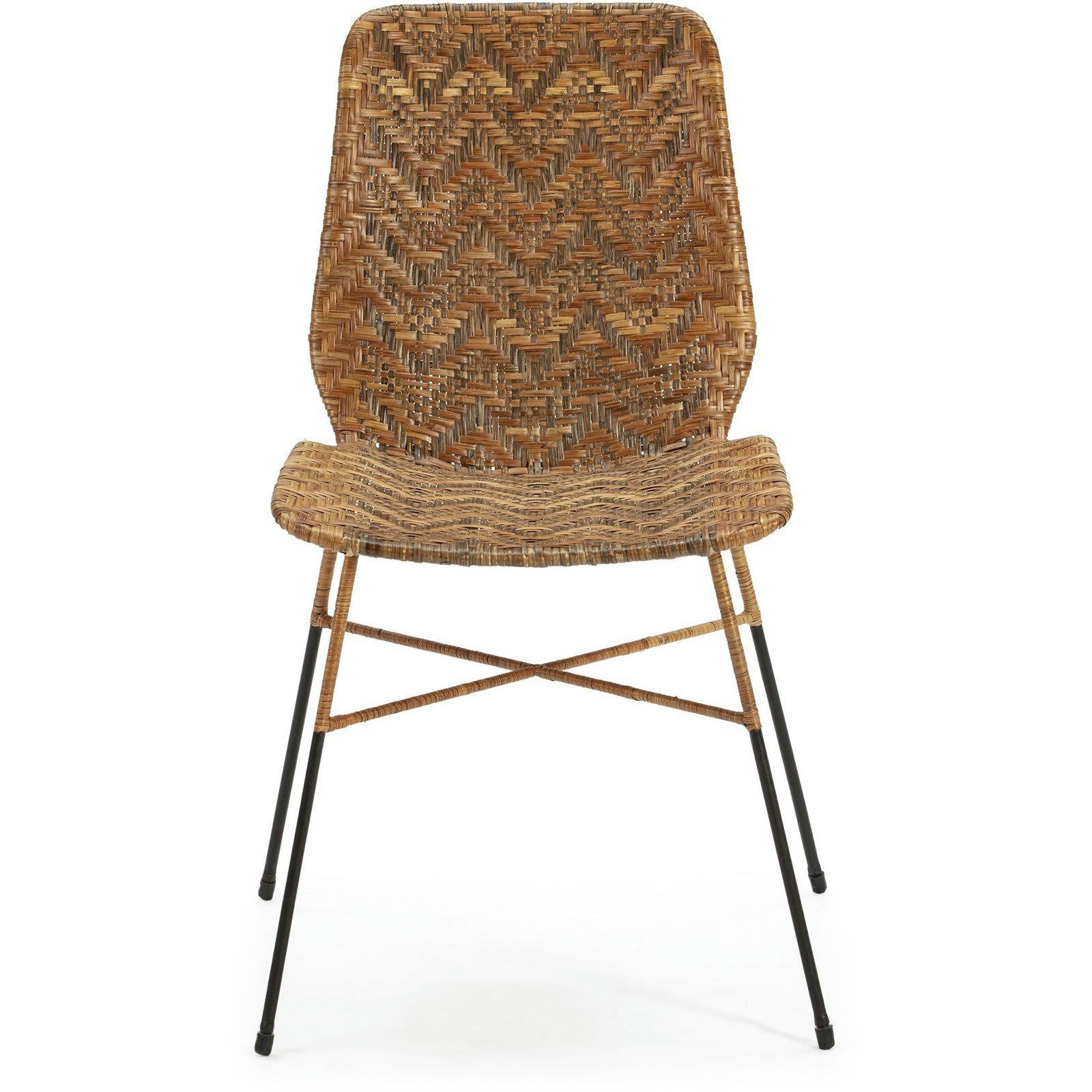 - Chaise Osier Bois clair H. assise 45,5 cm