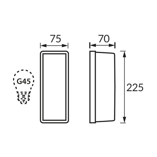 Plafonbiały prostokątny 22,5cm LOLA 1xE27x40W IP20 Struhm