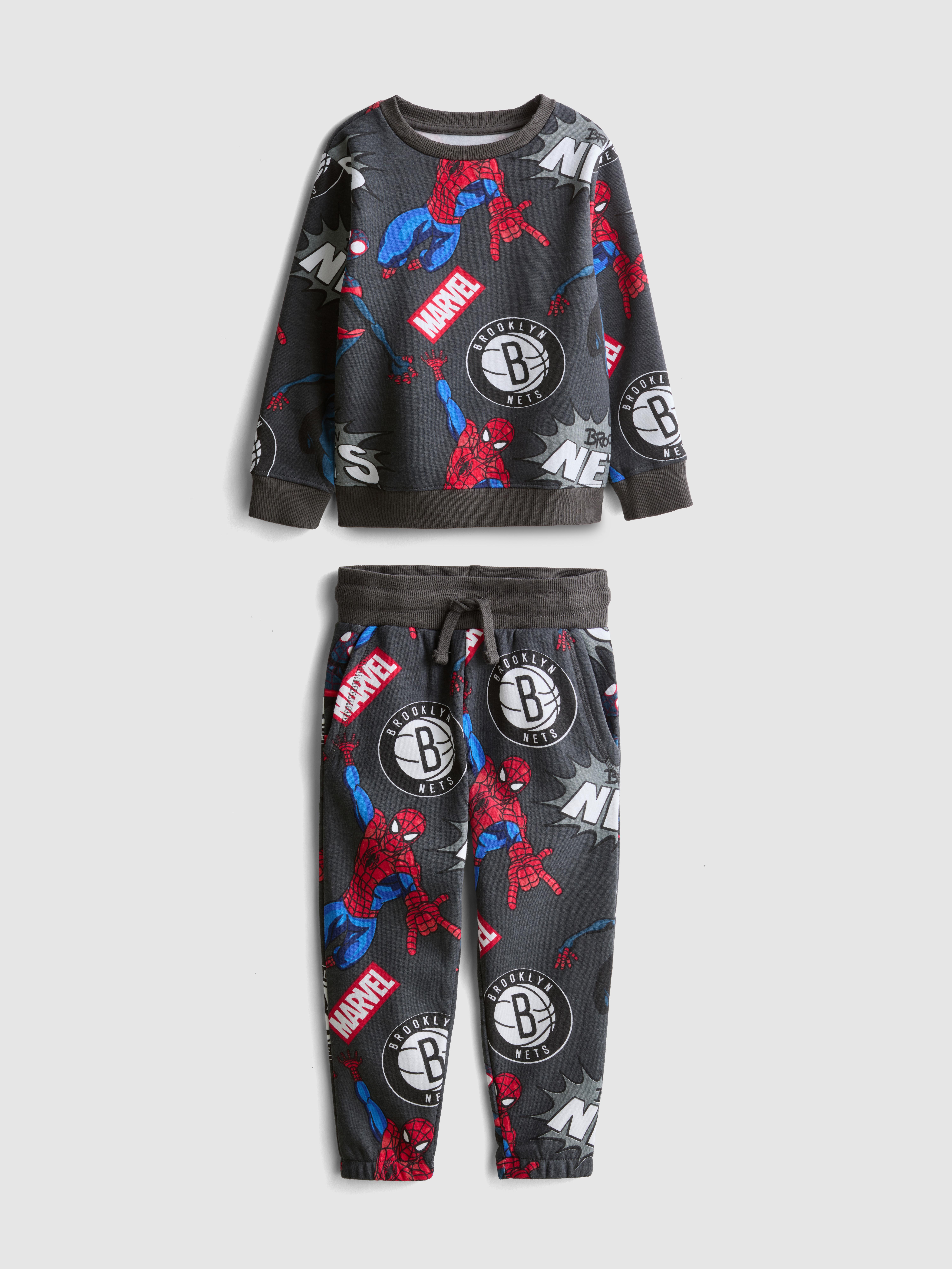 1.5-8yrs | Brooklyn Nets X Spider-Man Sweatshirt and Sweatpants Set
