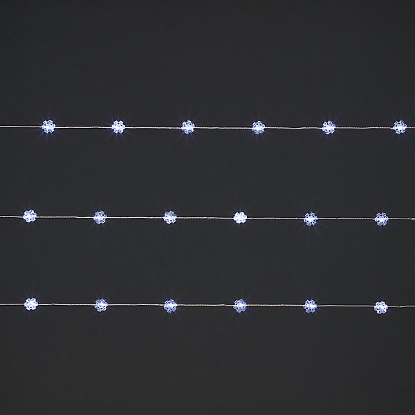Guirlande lumineuse flocon LED intérieure blanc froid câble argenté 8 m