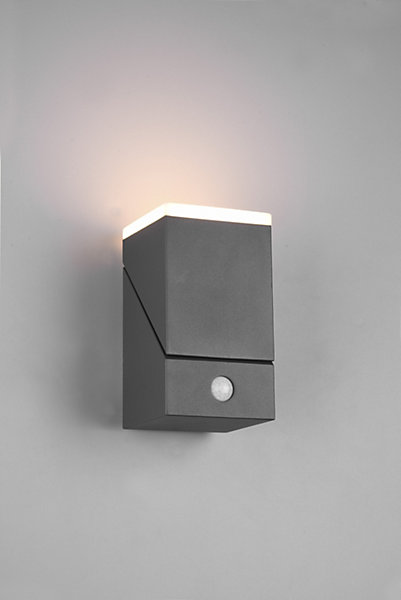 Applique murale LED extérieure avec détecteur 7W anthracite IP54 - Trio - Avon