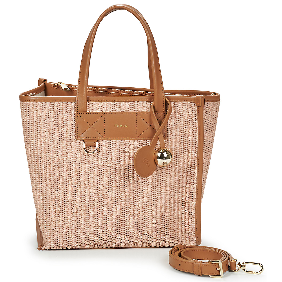 Furla - FURLA DIVIDE IT S TOTE - Beige / Cognac