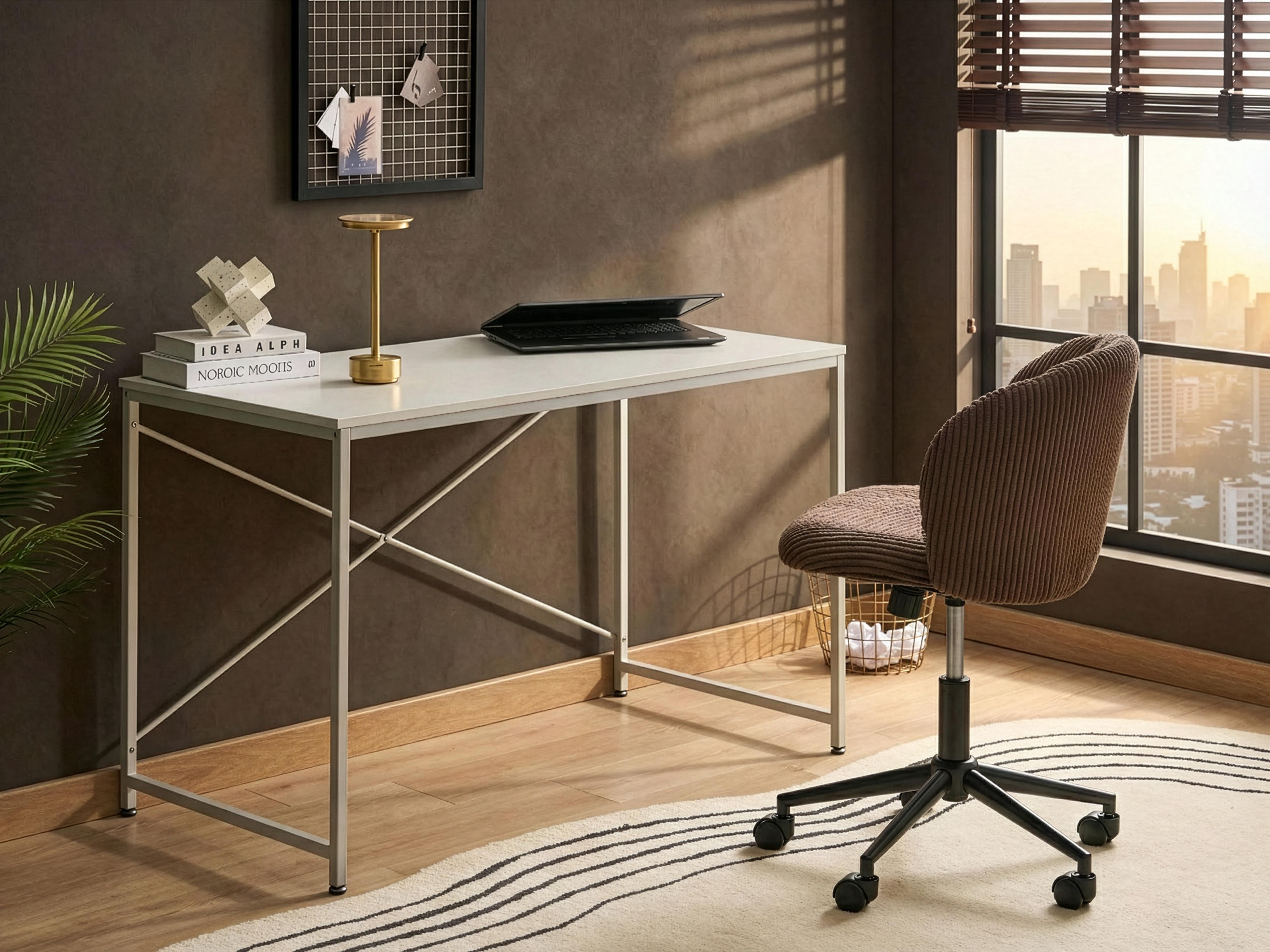 Home Office Desk ANDASTE White 120 cm 60 cm
