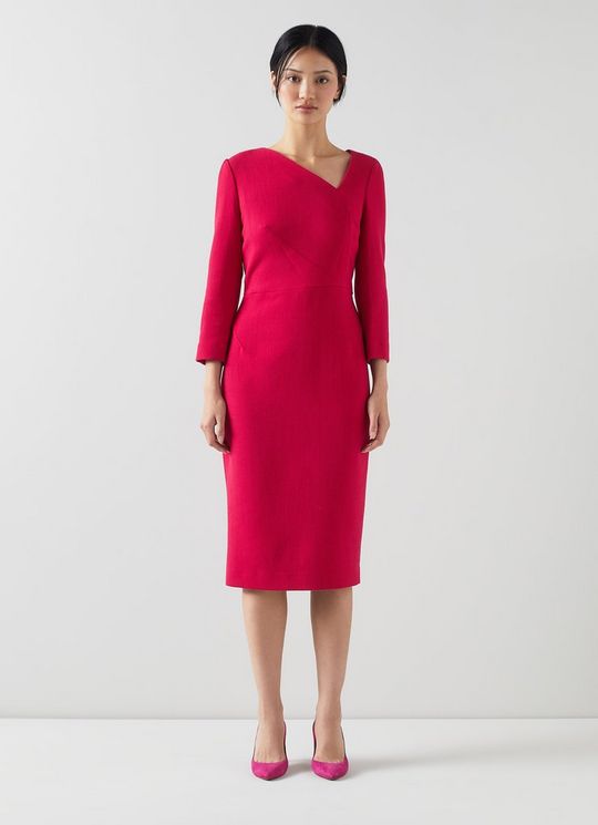 Alexis Red Wool Crepe Shift Dress