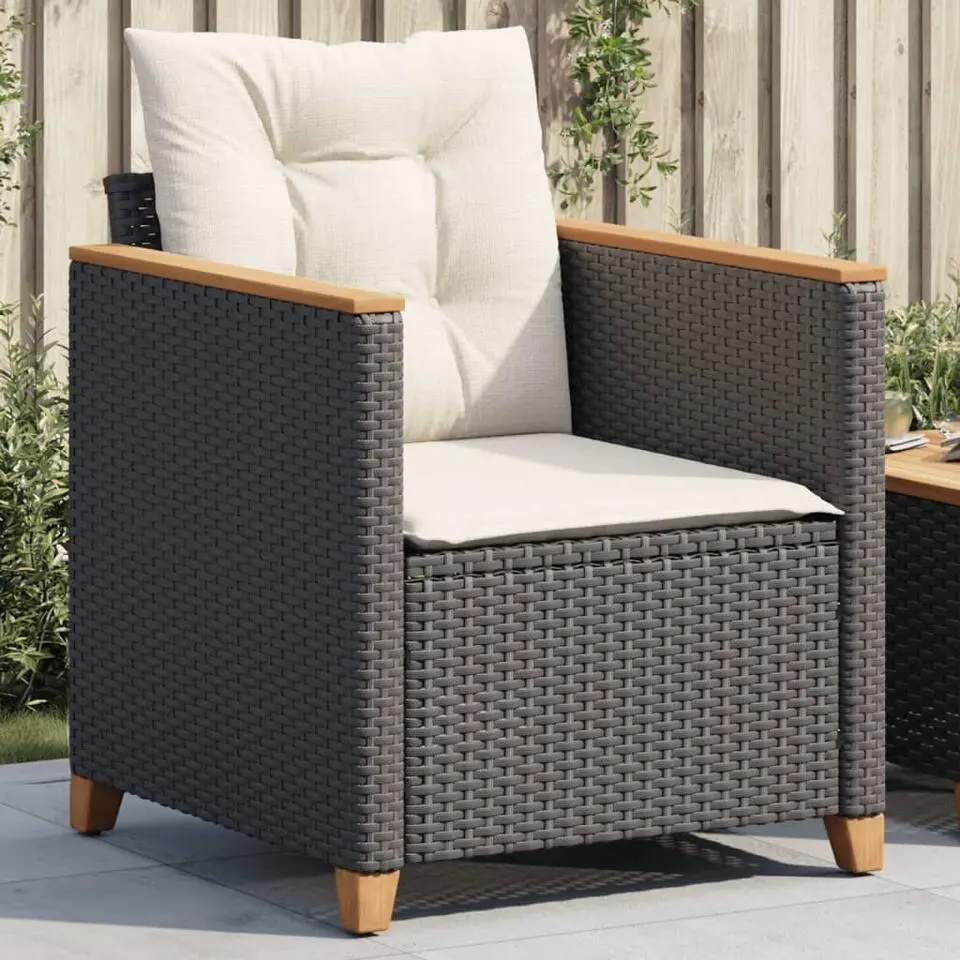 vidaXL - Tuinstoel - Zwart - Poly rattan