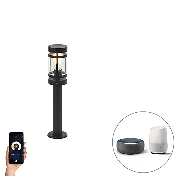 Lampe d'extérieur intelligente noire 50 cm IP44 avec Wifi ST64 - Gleam