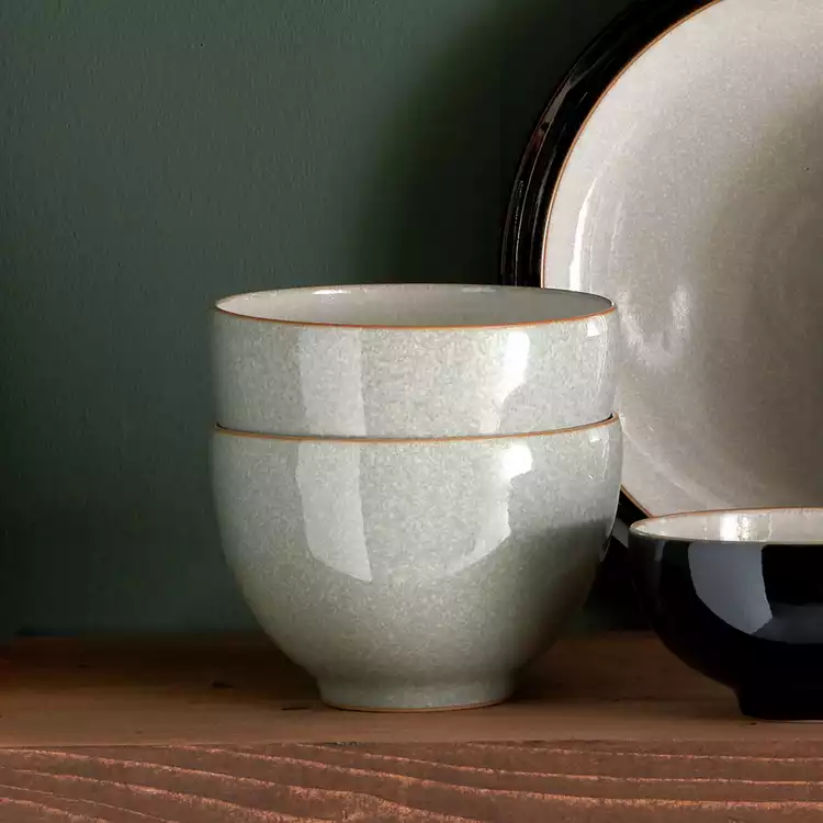 Denby Elements Set of 4 Stoneware Nibble Bowls - Light Grey