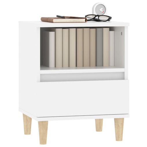 NNEVL Bedside Cabinet White 40x35x50 cm