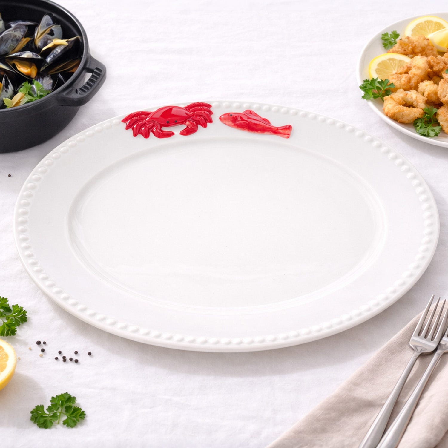 Piatto da portata 27,6 cm ceramica granchio Sea