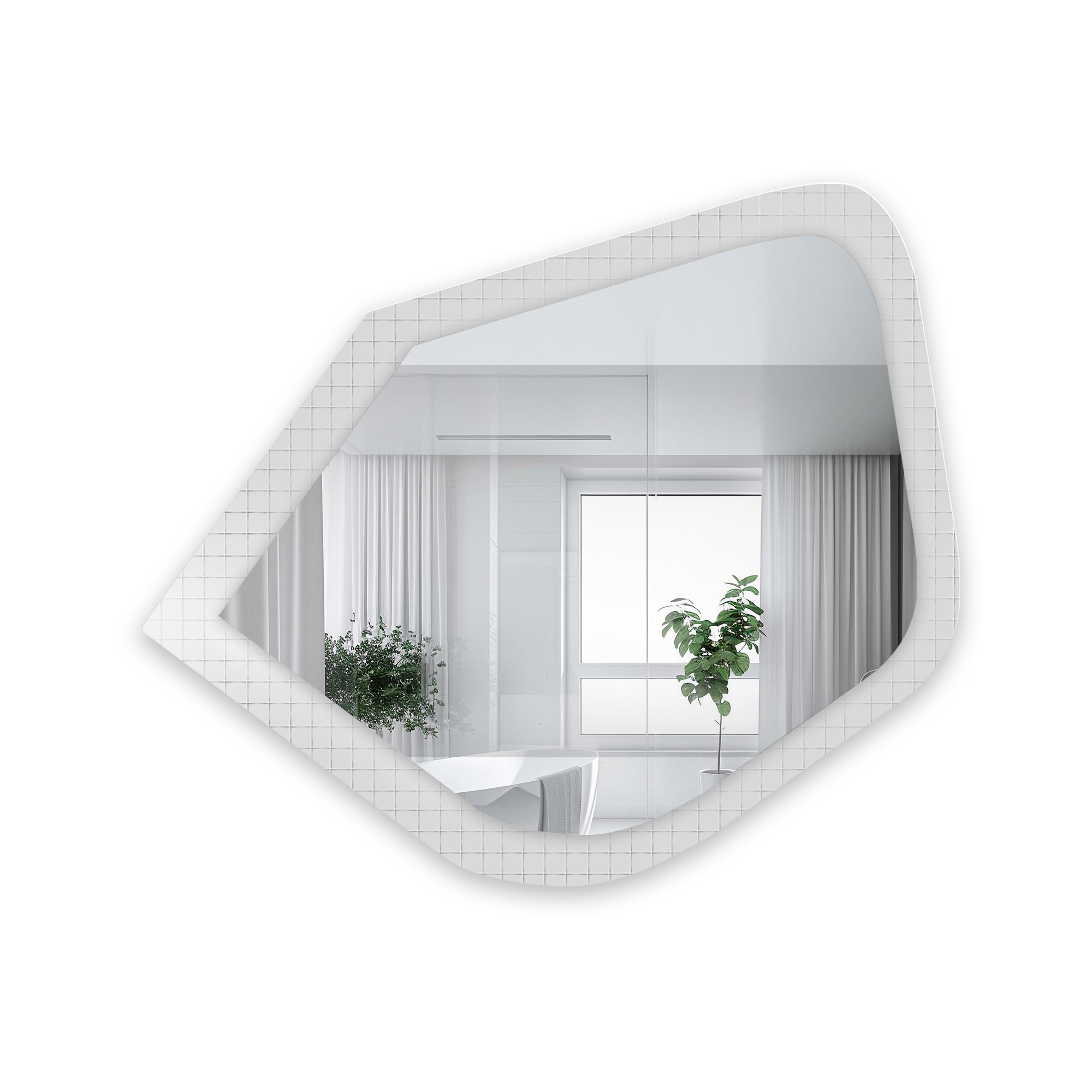 Dekoracyjne lustro na szkle ornamentowym master flex - LUXORA PRISTAL
