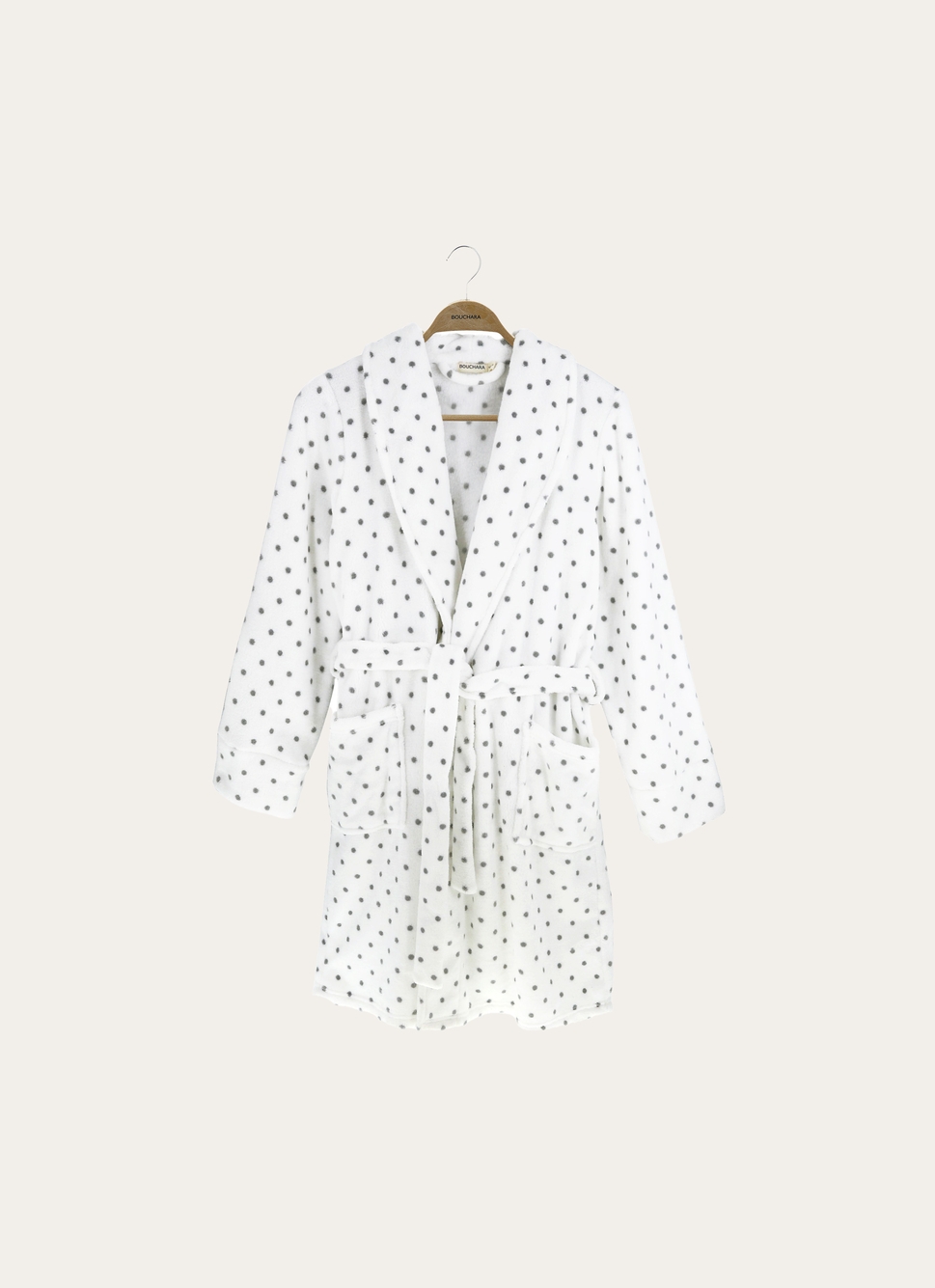 PEIGNOIR TOUT DOUX à POIS ECRU