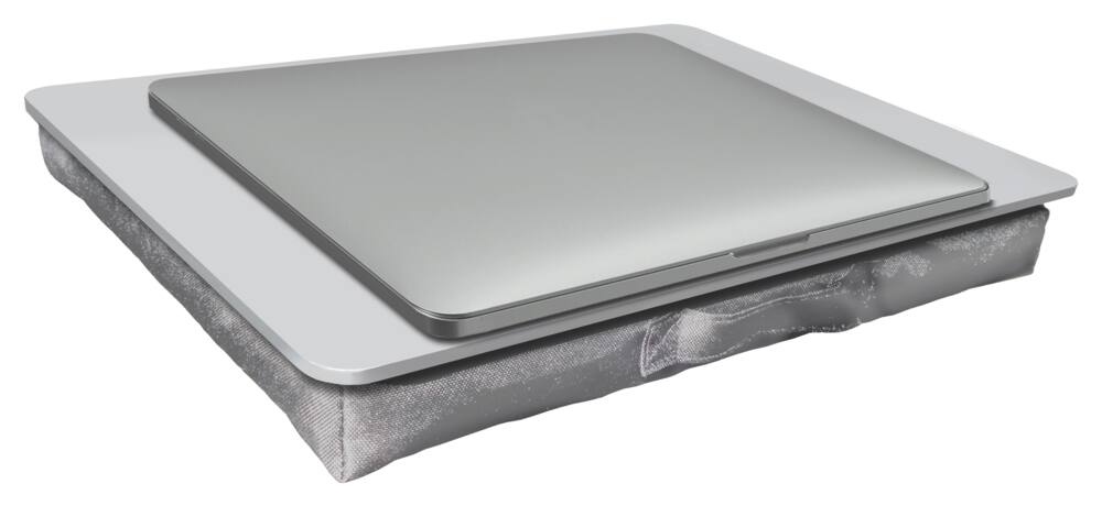 For Living Portable Padded Lap Desk, Fits Laptops Up To 16-in, Grey