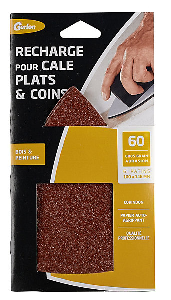 6 patins corindon pour cale plat et coins gros grain