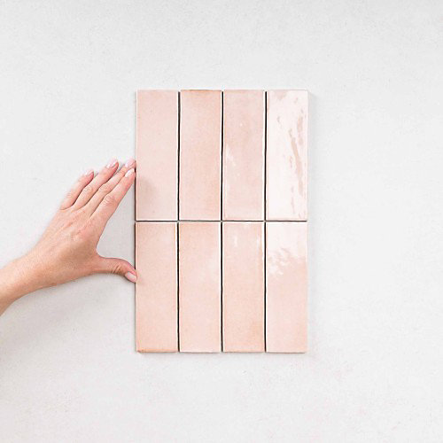 Carrelage Effet Zellige Rose COLO Gloss 5x15 pink - Les Carreaux de Jean