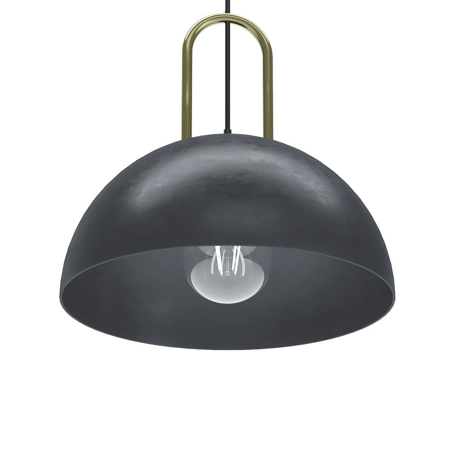 MARIVAUX - Luminaire suspension métal noir et or