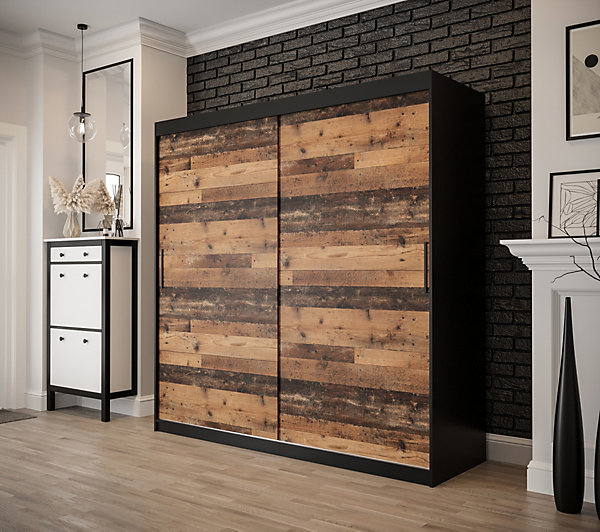 Armoire Old Style T a portes coulissantes H. 200 x L. 200 x P. 62 2 portes