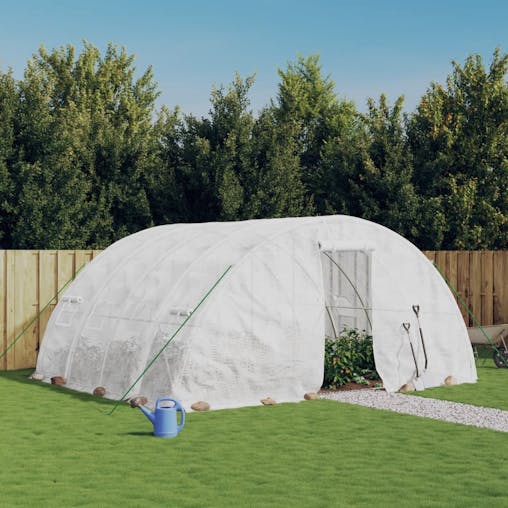 NNEVL Greenhouse with Steel Frame White 20 m&sup2; 5x4x2.3 m
