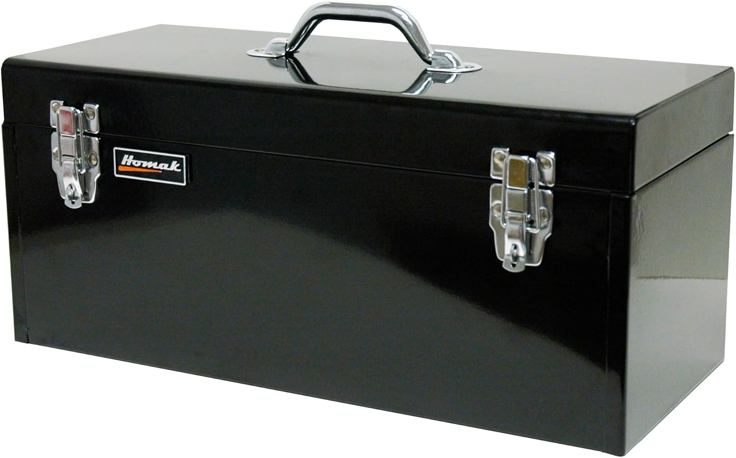 Homak Steel Flat Top Toolbox with Removable Tray, Black, 20 Inches