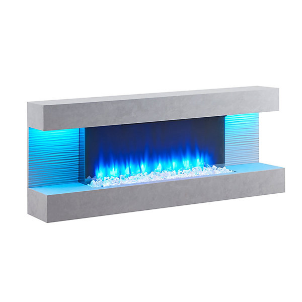 Cheminée électrique BALDERIA Hestia - Cheminée sur pied, 2000 W - Aspect béton