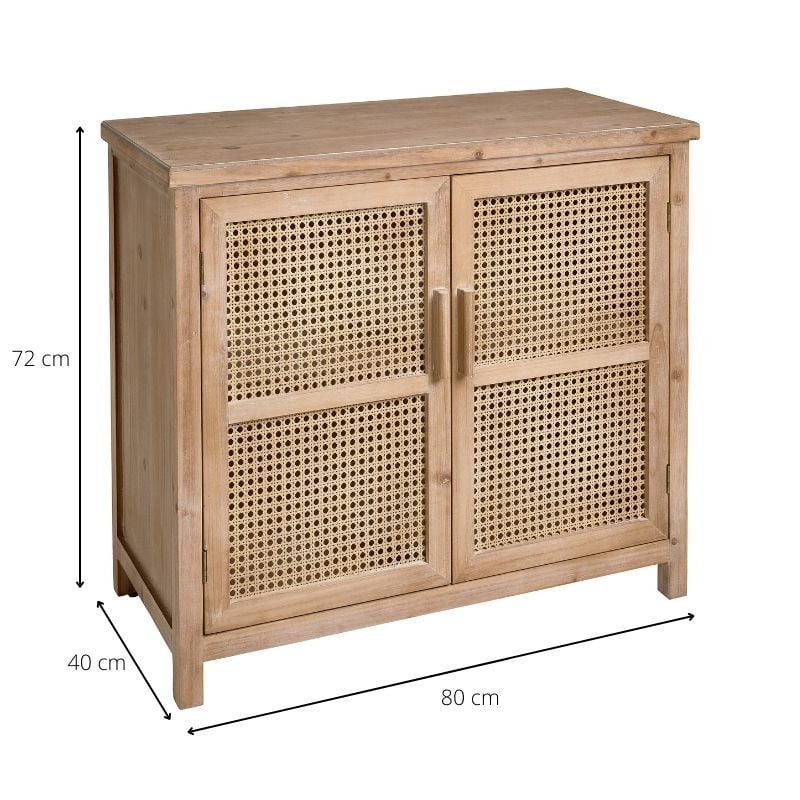 Webbing kast Bandung - naturel - 72x80.5x39 cm