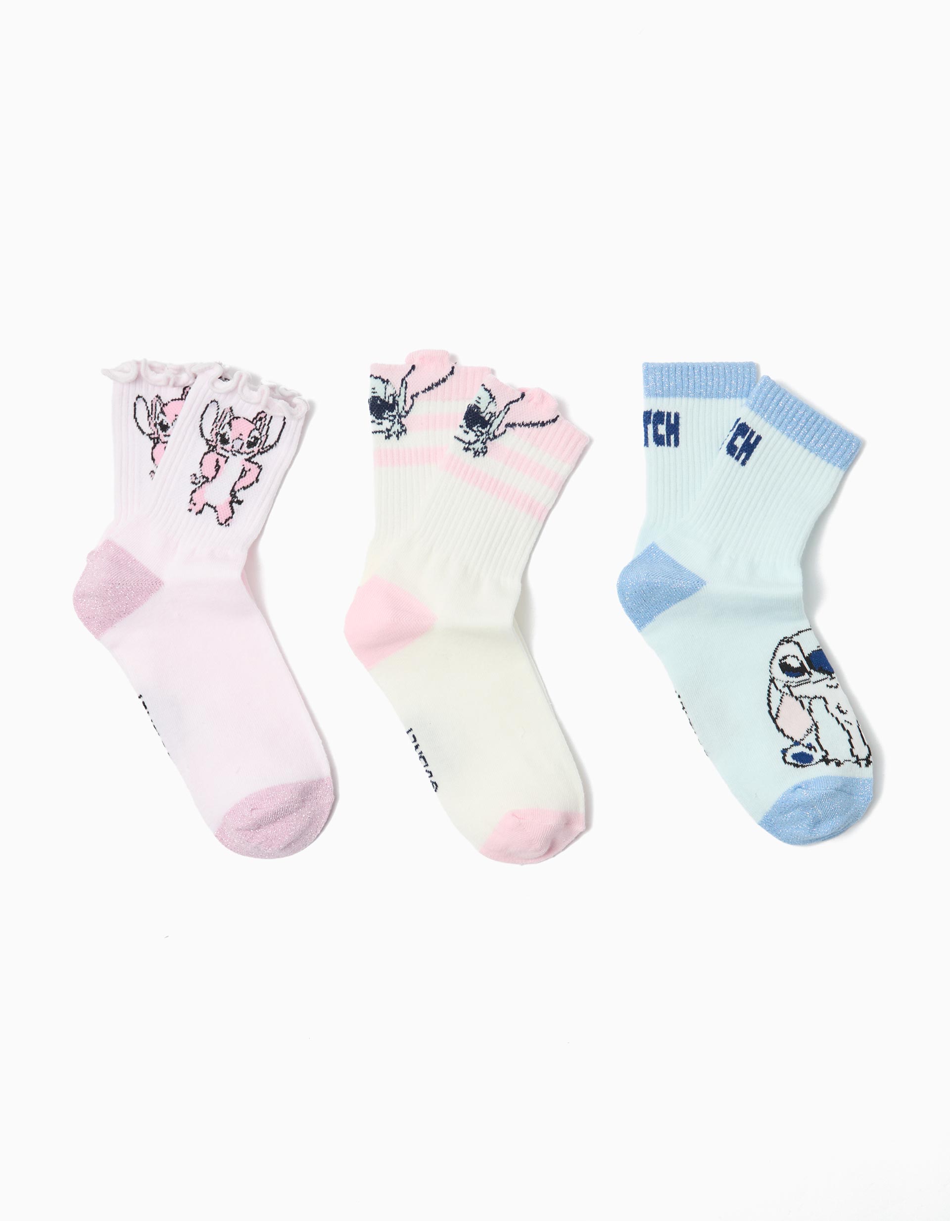 Pack 3 Meias 'Lilo e Stitch' ©Disney, Menina, Multicor