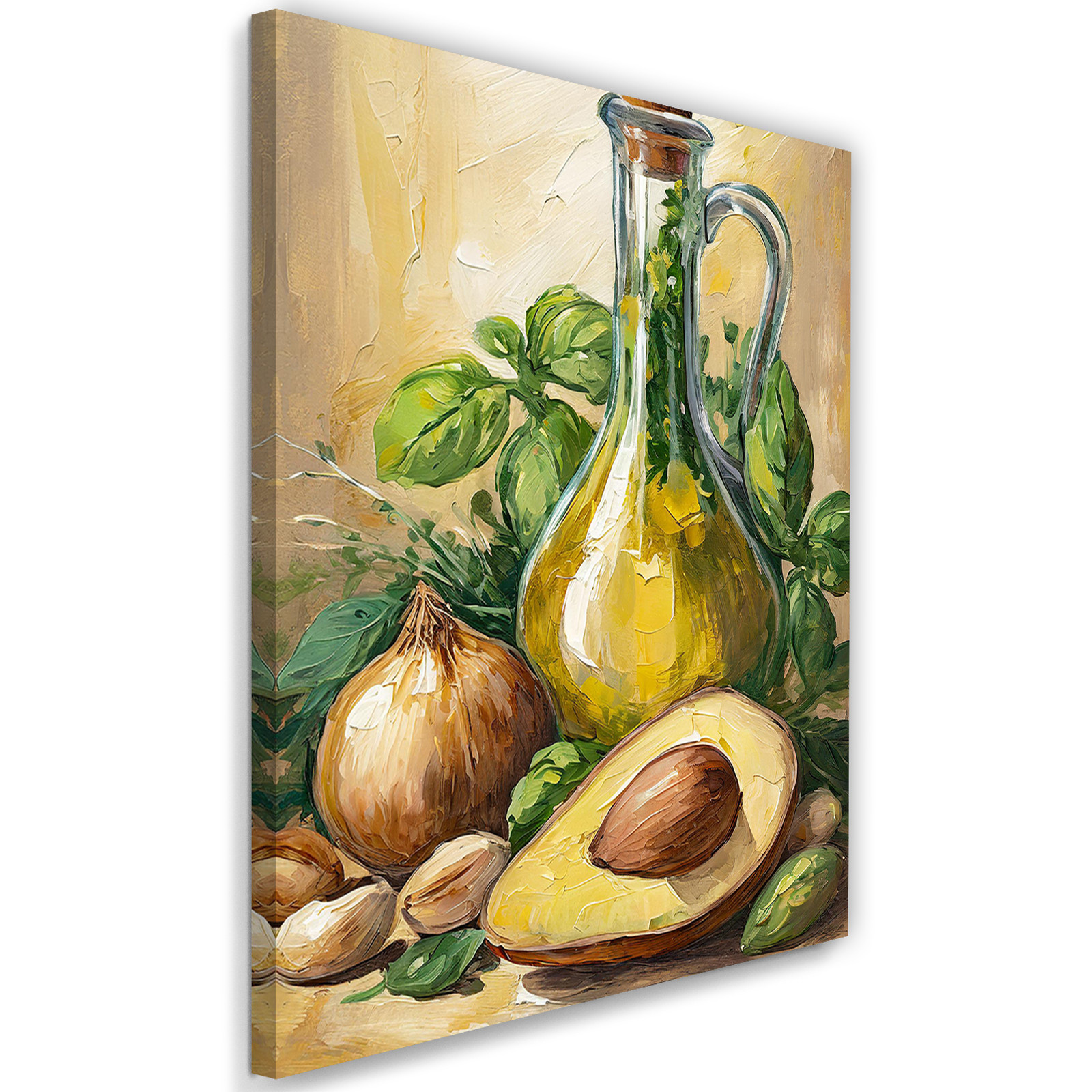 Feeby Obraz na płótnie, Awokado Oliwa z oliwek Cebula Żywność 40x60