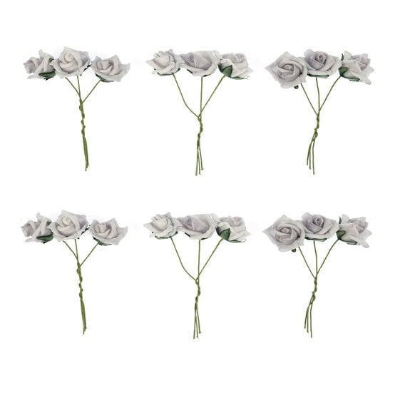 Soft Lilac Wired Small Flowers 18 Pack
