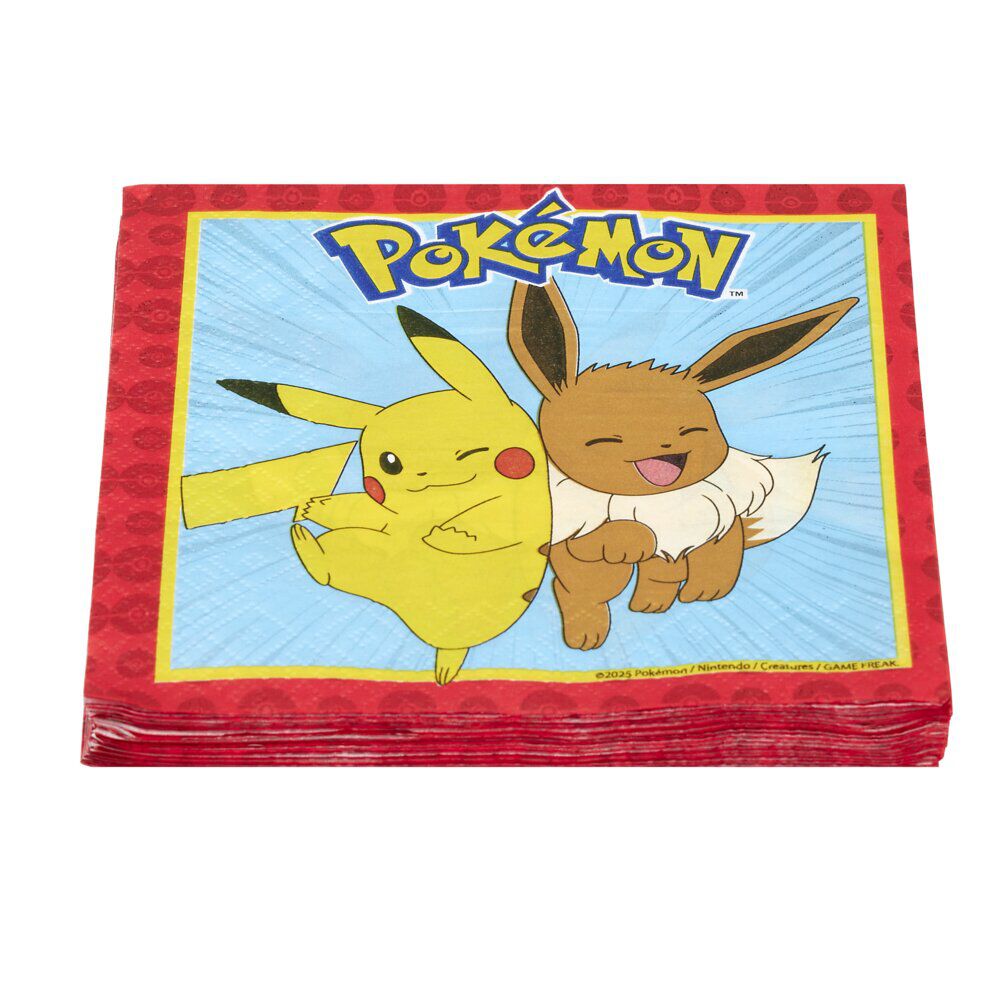 Serviette papier Pokémon x20 carrée 16,5x16,5cm