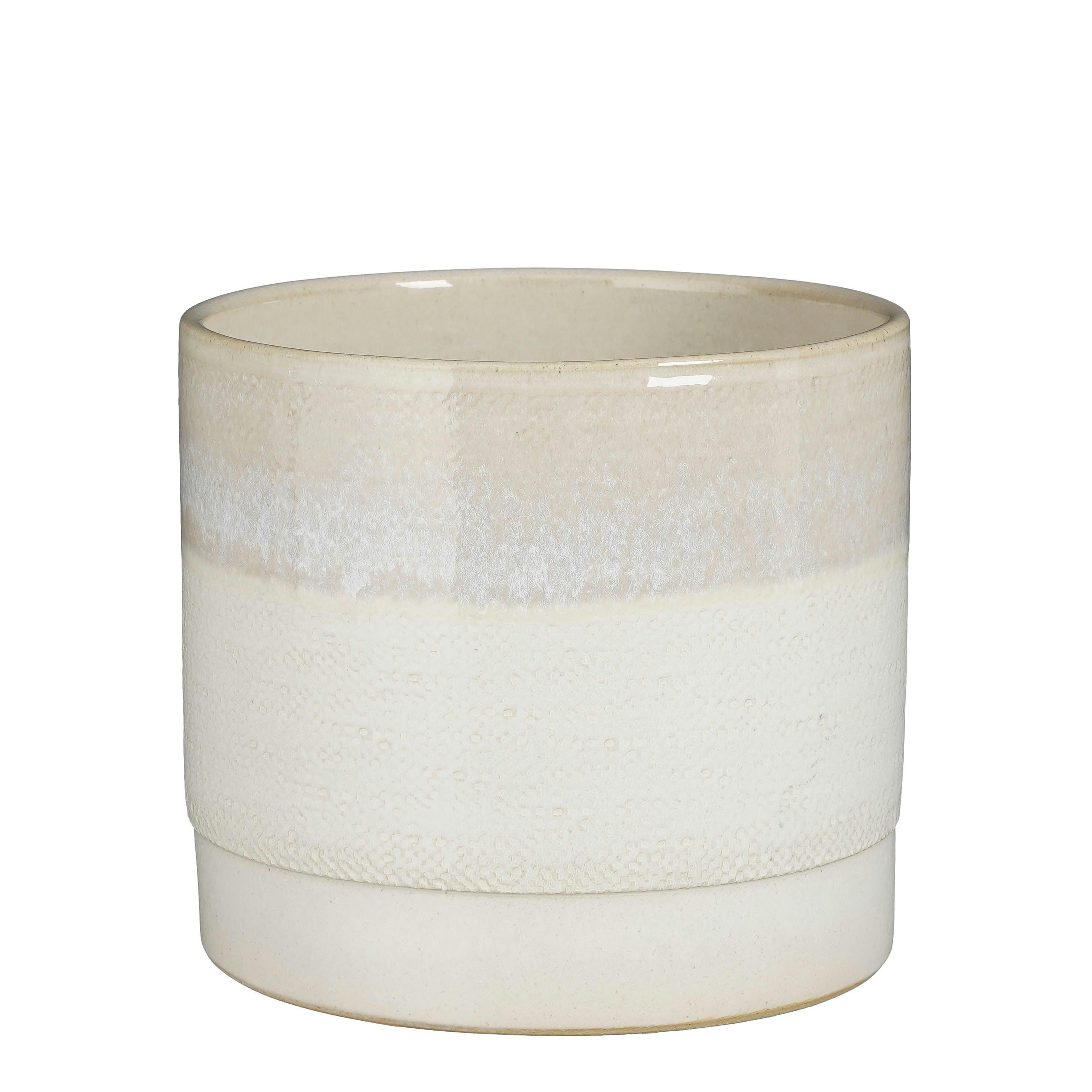 OLOF - Cache-pot en terre cuite creme D22