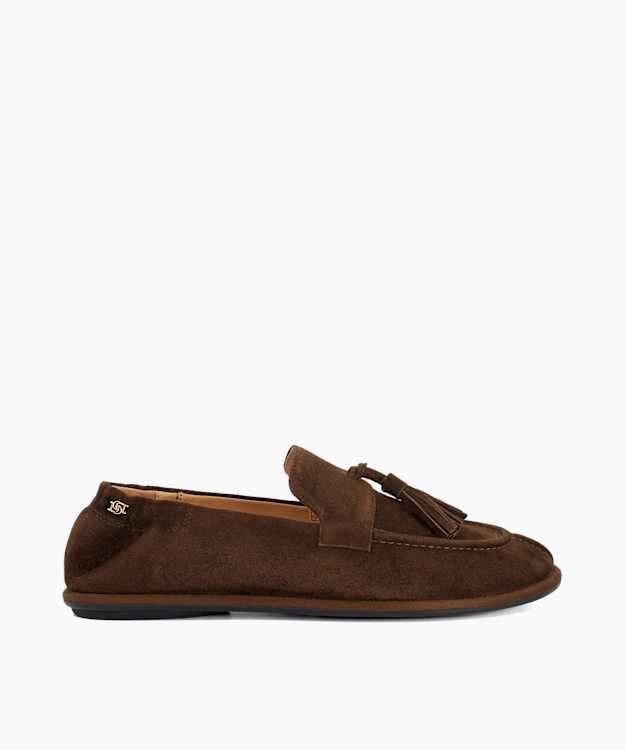Grounding Dark Brown - Suede Round Toe Tassel Loafers