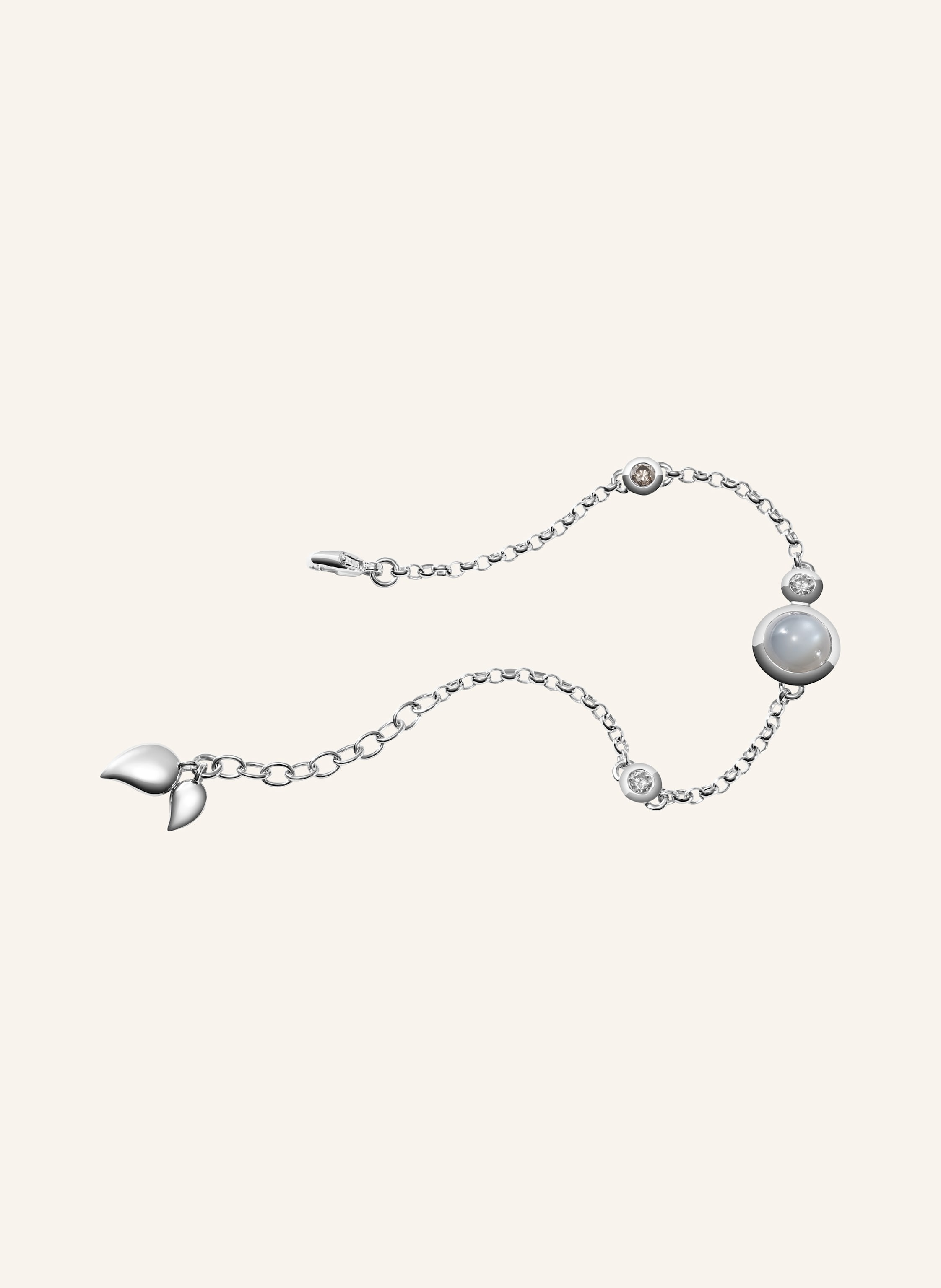 TAMARA COMOLLI Armband BRACELET BOUTON MINI CHAIN 'CASHMERE' - SMALL/MEDIUM 18K Weißgold