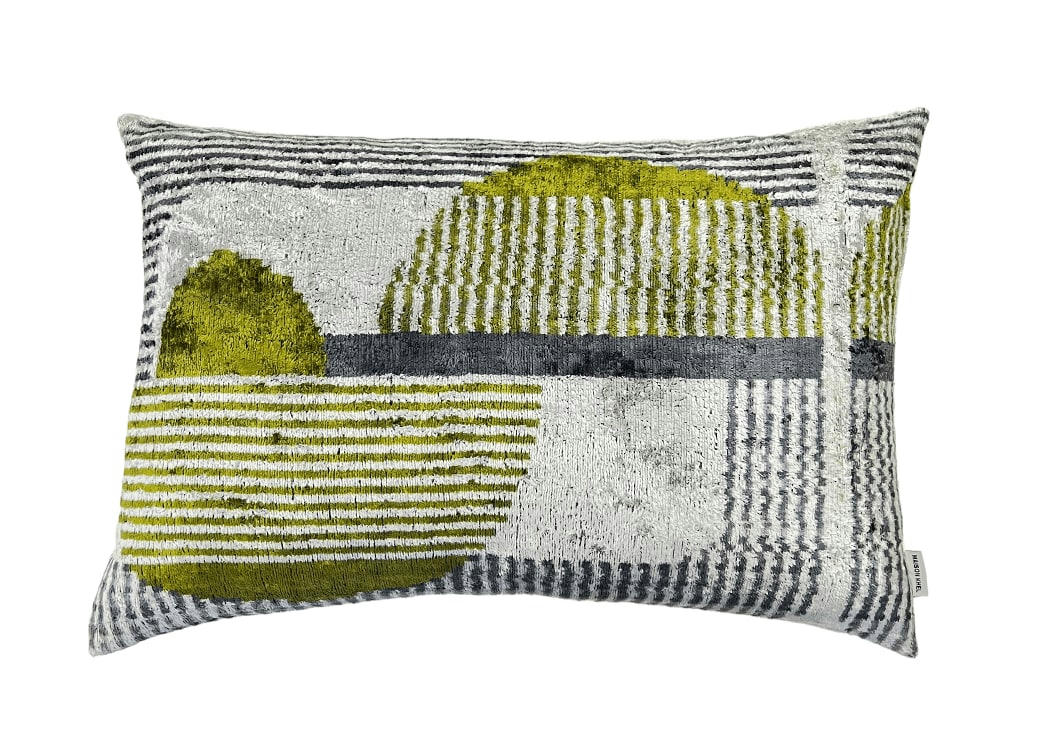 - Housse de coussin velours soie ikat   40x60 multicouleur