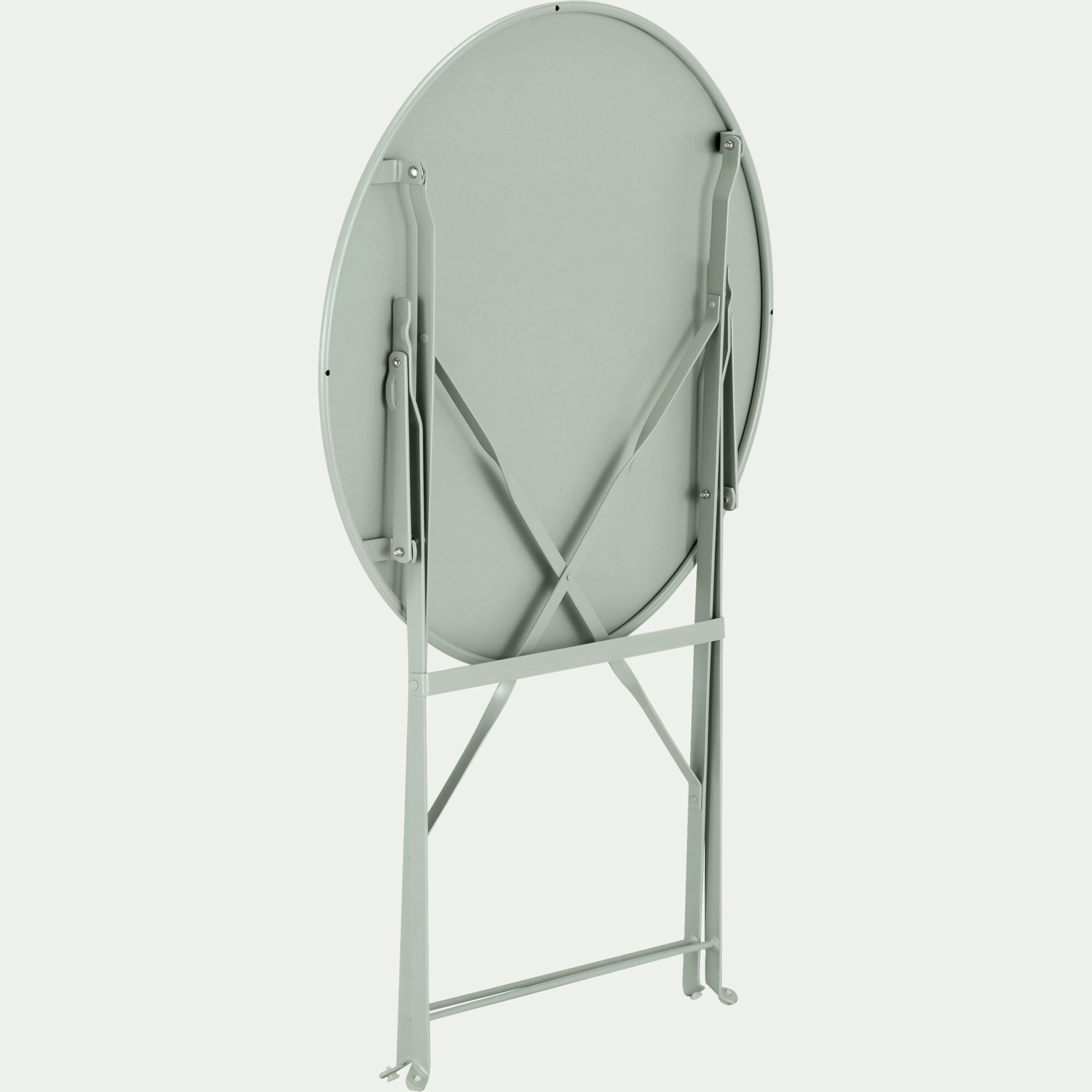 CERVIONE - Table de jardin pliante en acier - vert olivier (2 places)