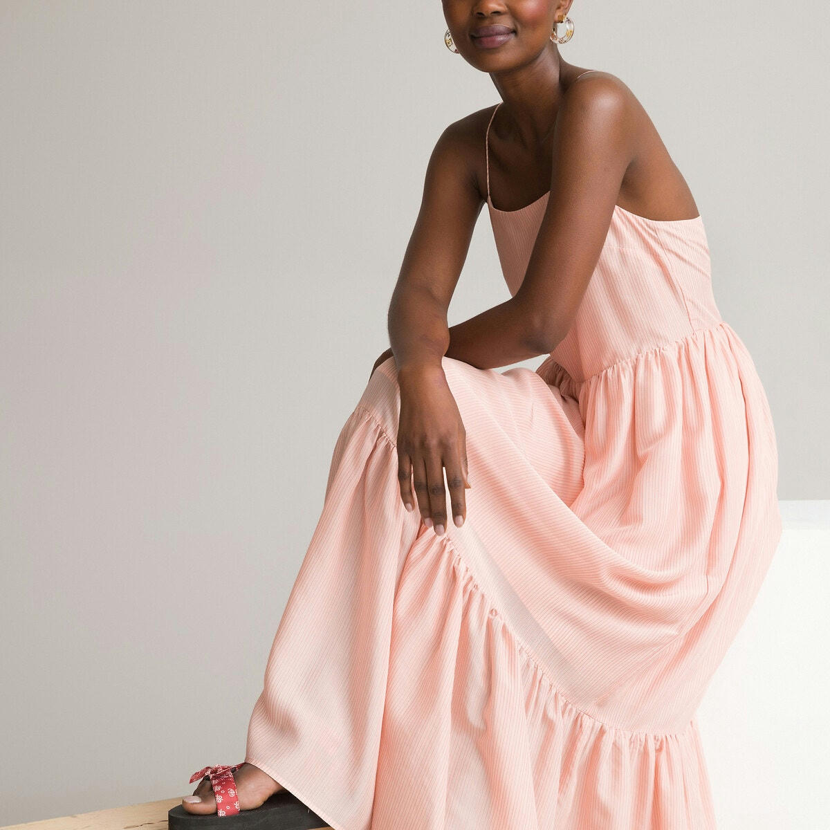 Robe maxi longue, fines bretelles
