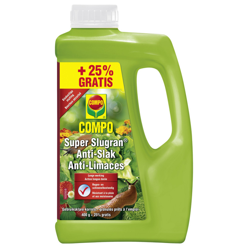Granulés anti-limaces Super Slugran 400 g   25 % gratuit COMPO