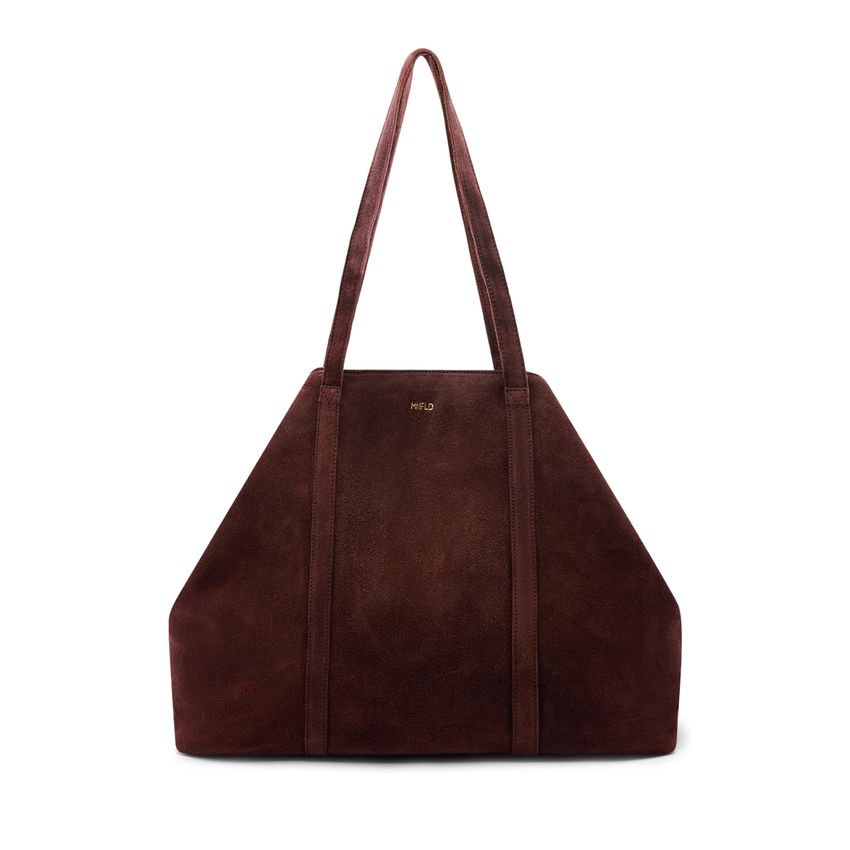 Manfield Bordeaux suède shopper