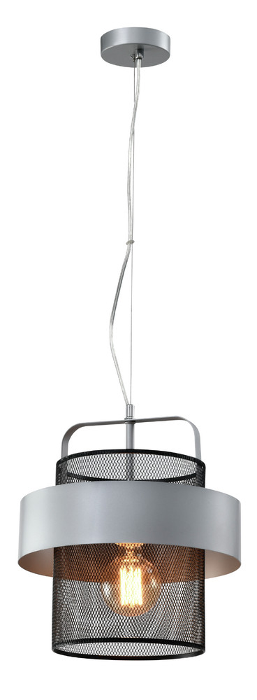 Lampa wisząca czarno-srebrna FIBA 1xE27x40W wym: 100x30x30 cm Candellux