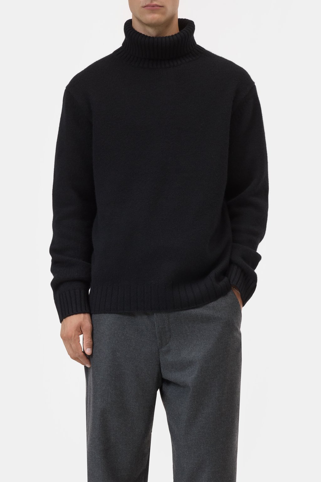 Rollkragen-Pullover aus reinem Cashmere