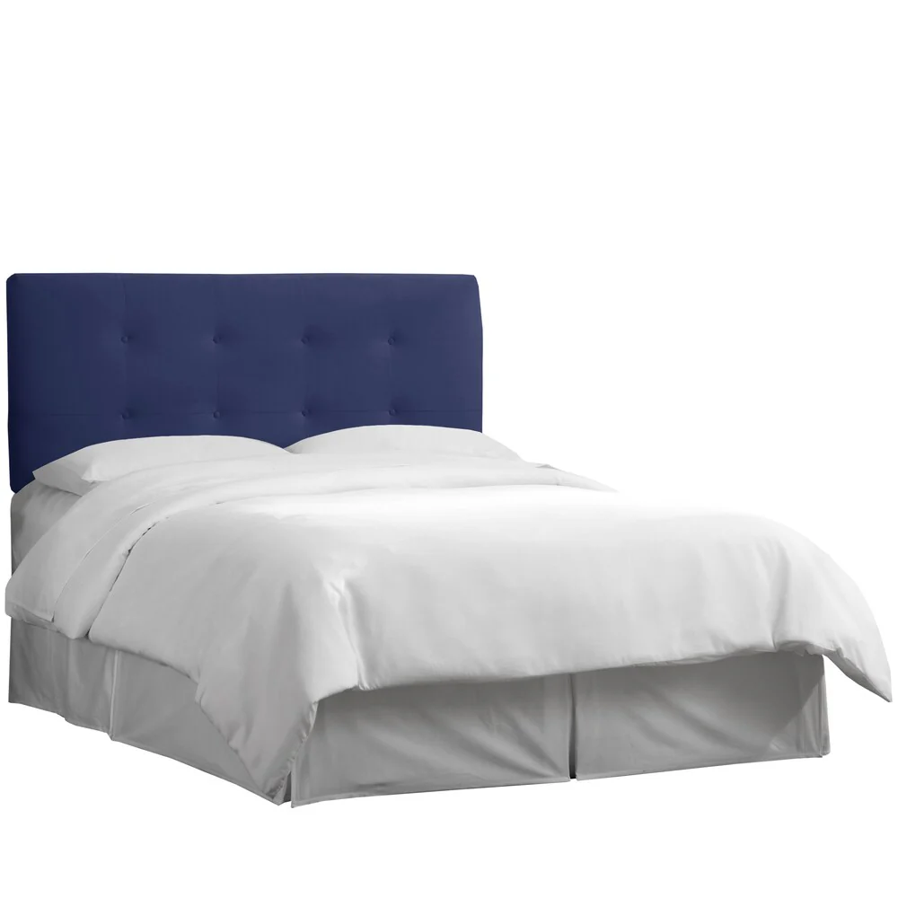 Skyline Furniture Tufted Navy Velvet Upholstered Headboard