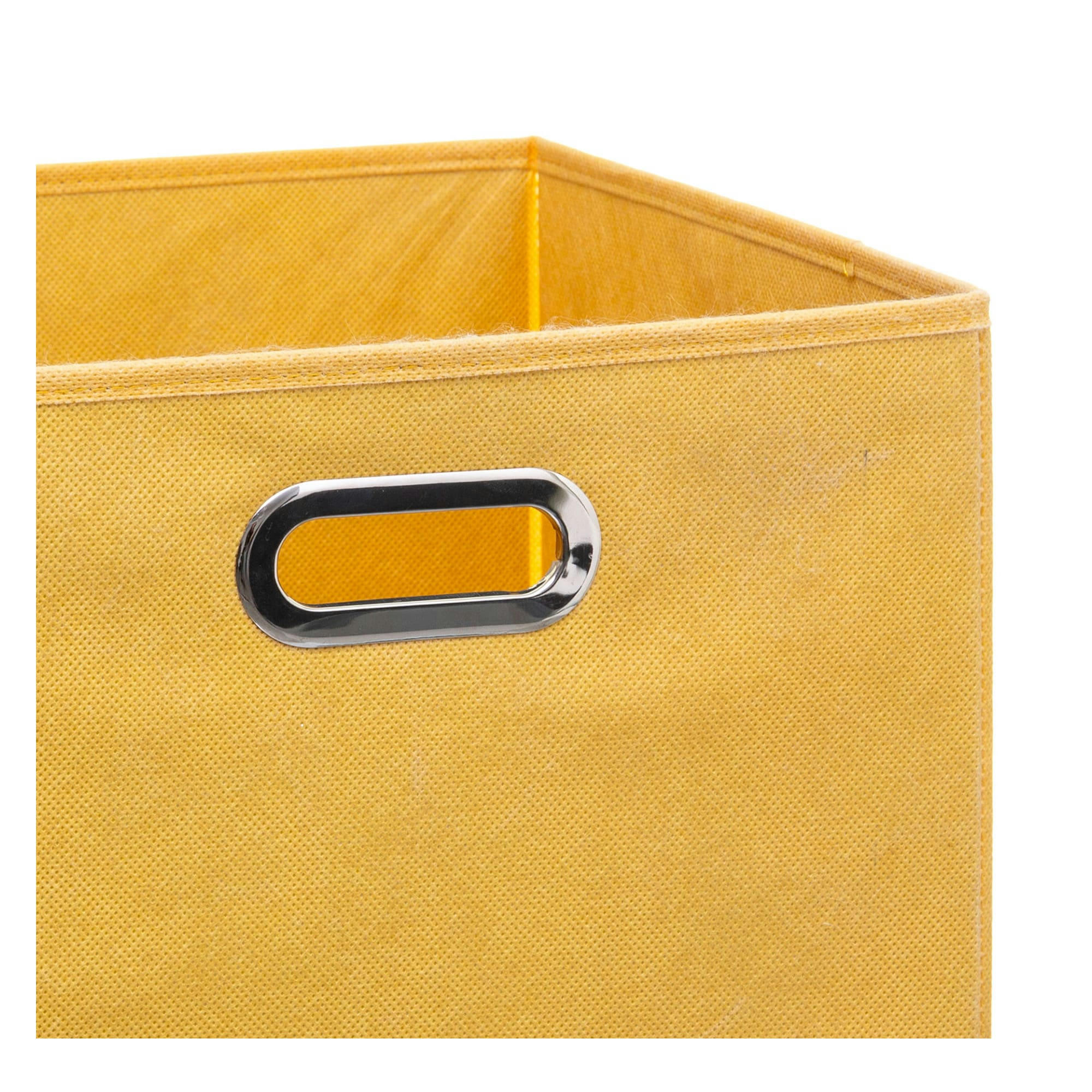 - Boîte de rangement  en tissu jaune - 31x31x31cm