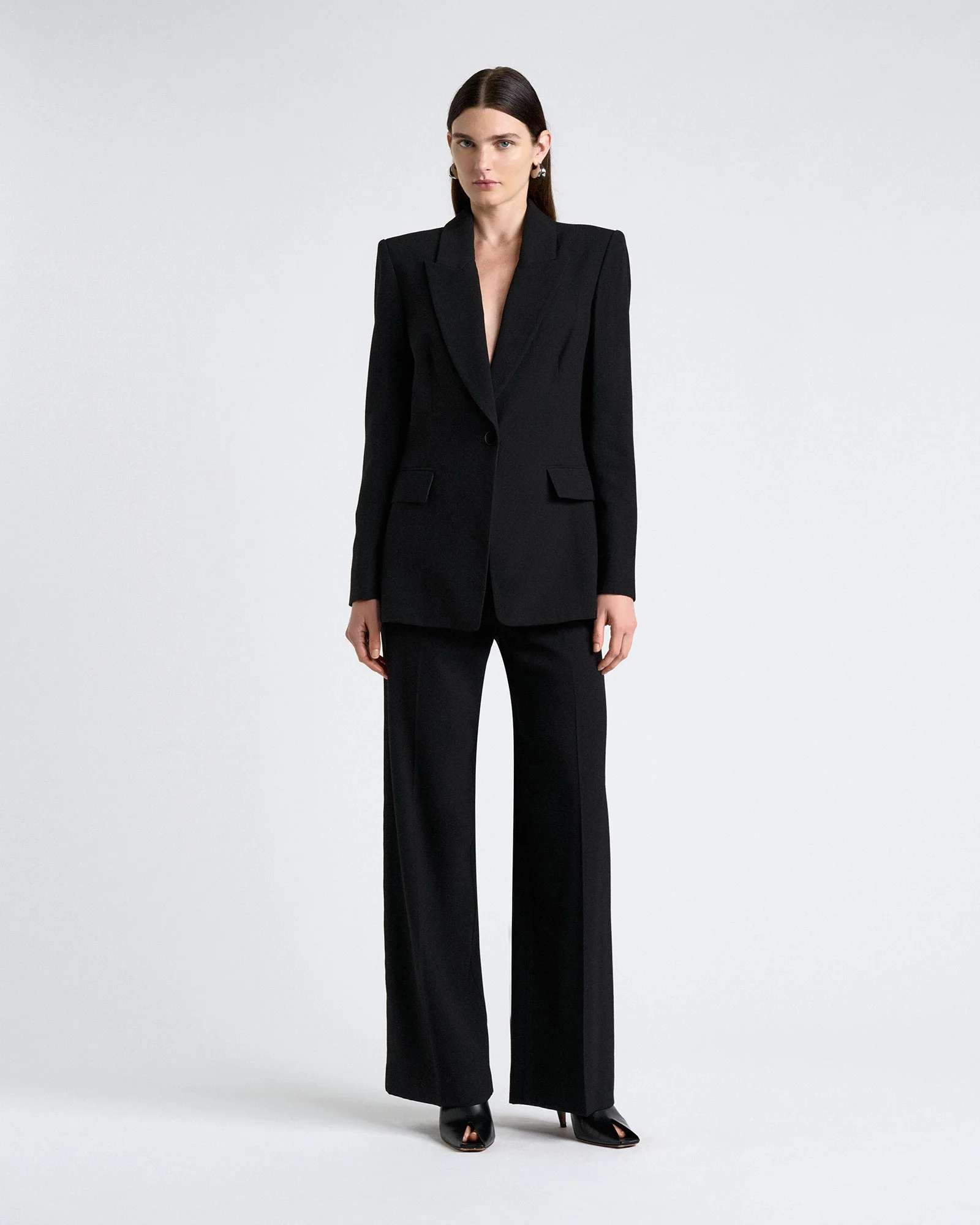 Viscose Twill Longline Blazer