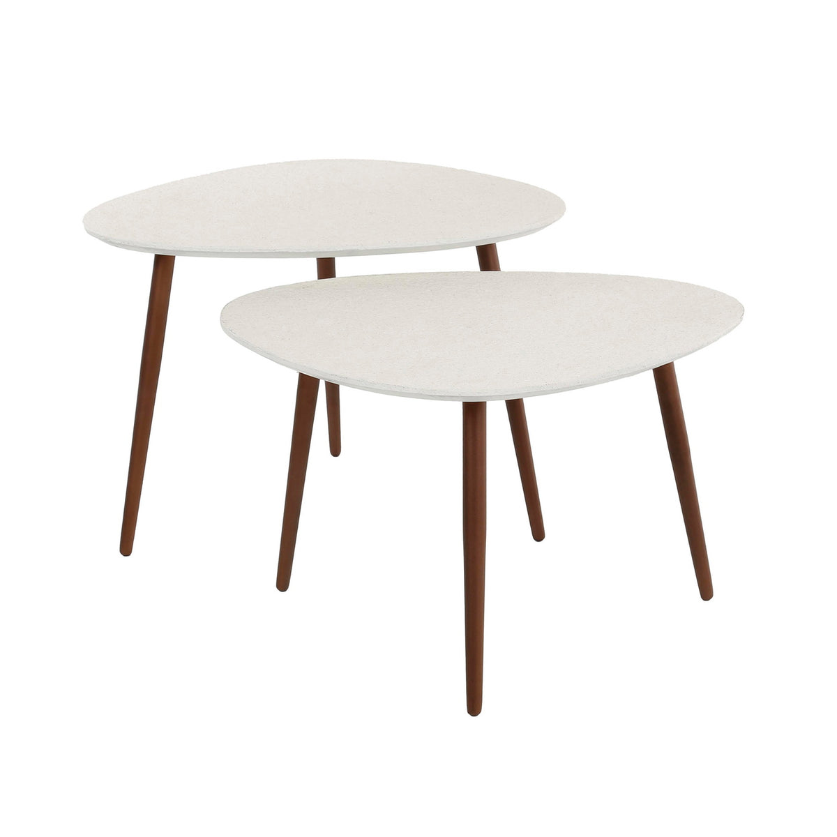 Giga Meubel Salontafel Stone - Marmer Composiet - Set van 3 - 60x48x42cm - Set van 2